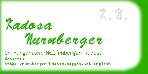 kadosa nurnberger business card